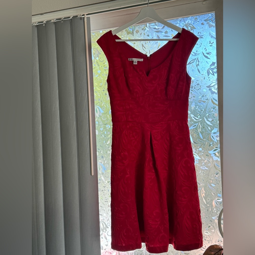 Little Red Textured Midi Dress